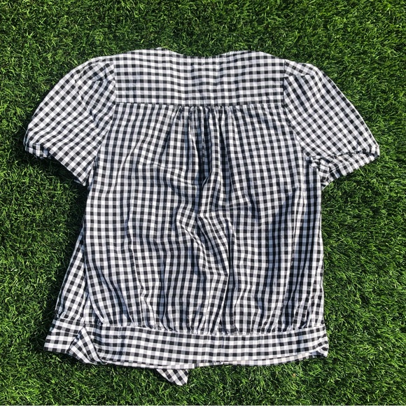 Madewell short-sleeve wrap top in gingham check - Picture 6 of 6